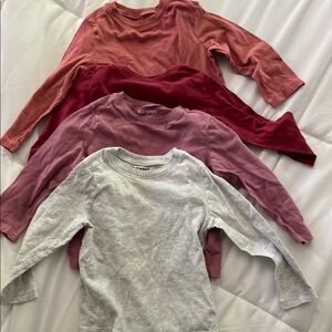 Old Navy Red and Pink Long Sleeve Tees Collection